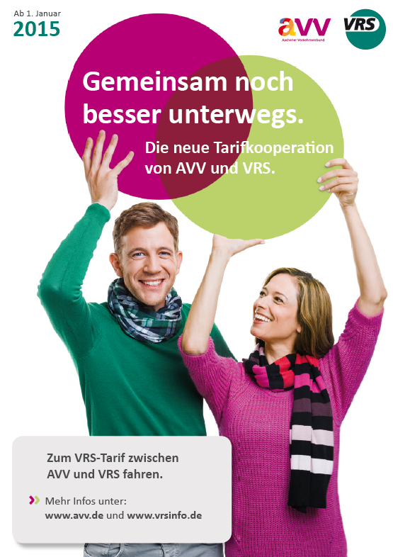 Plakat zum Übergang zwischen AVV und VRS ab 1. Januar 2015