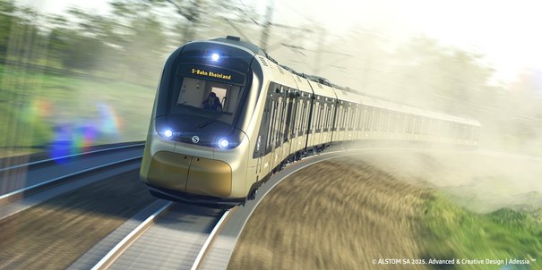Anmutung einer S-Bahn Rheinland (Illustration, © ALSTOM SA 2025. Advanced & Creative Design, Adessia)