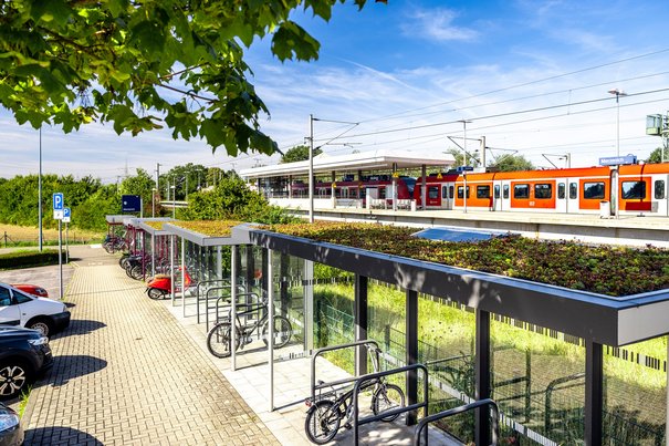 Mobilstation am Bahnhof Merzenich (© go.Rheinland, Smilla Dankert)