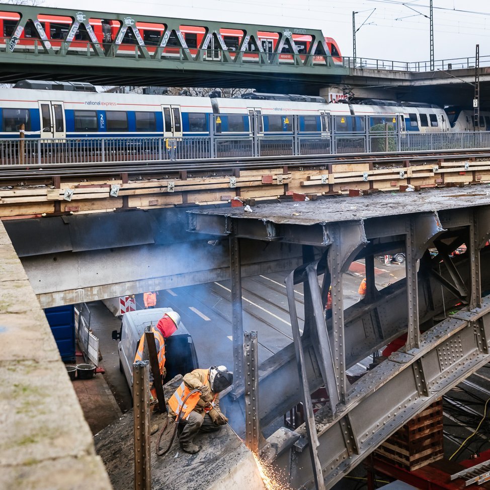 Baustelle Eisenbahnbrücke